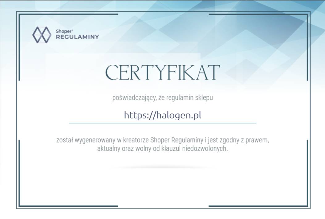 Certyfikat Shoper
